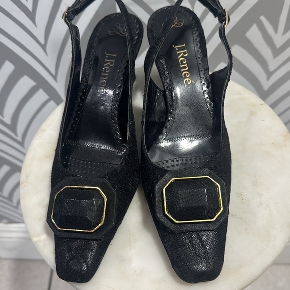 J.Renee Women's Black Slingback Heels - Picture 11 of 11